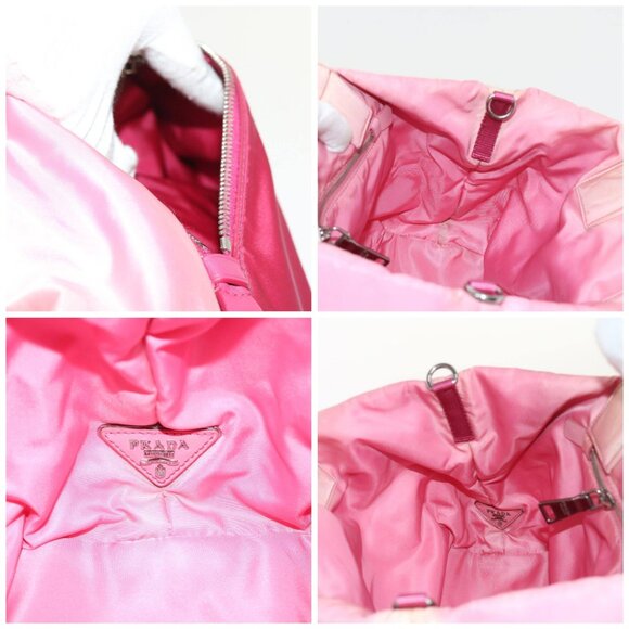 PRADA Hand Bag Nylon 2way Pink Auth bs9228 - Picture 13 of 15